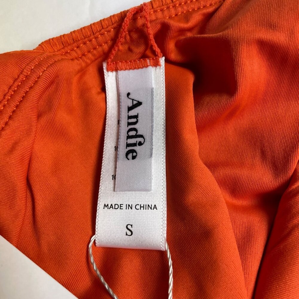 Andie Ribbed One-Piece Swimsuit in Bright Orange - Picture 6 of 9
